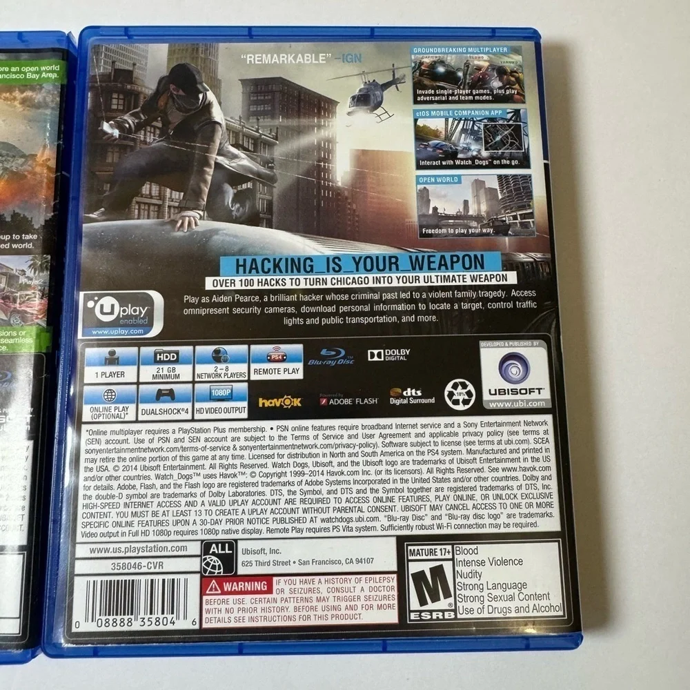 Watch Dogs & Watch Dogs 2 PS4 Games